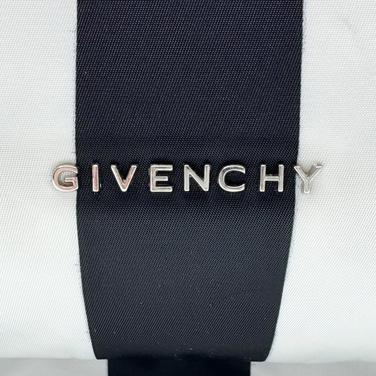 Givenchy Black & White Striped Nylon Leather Studded Backpack