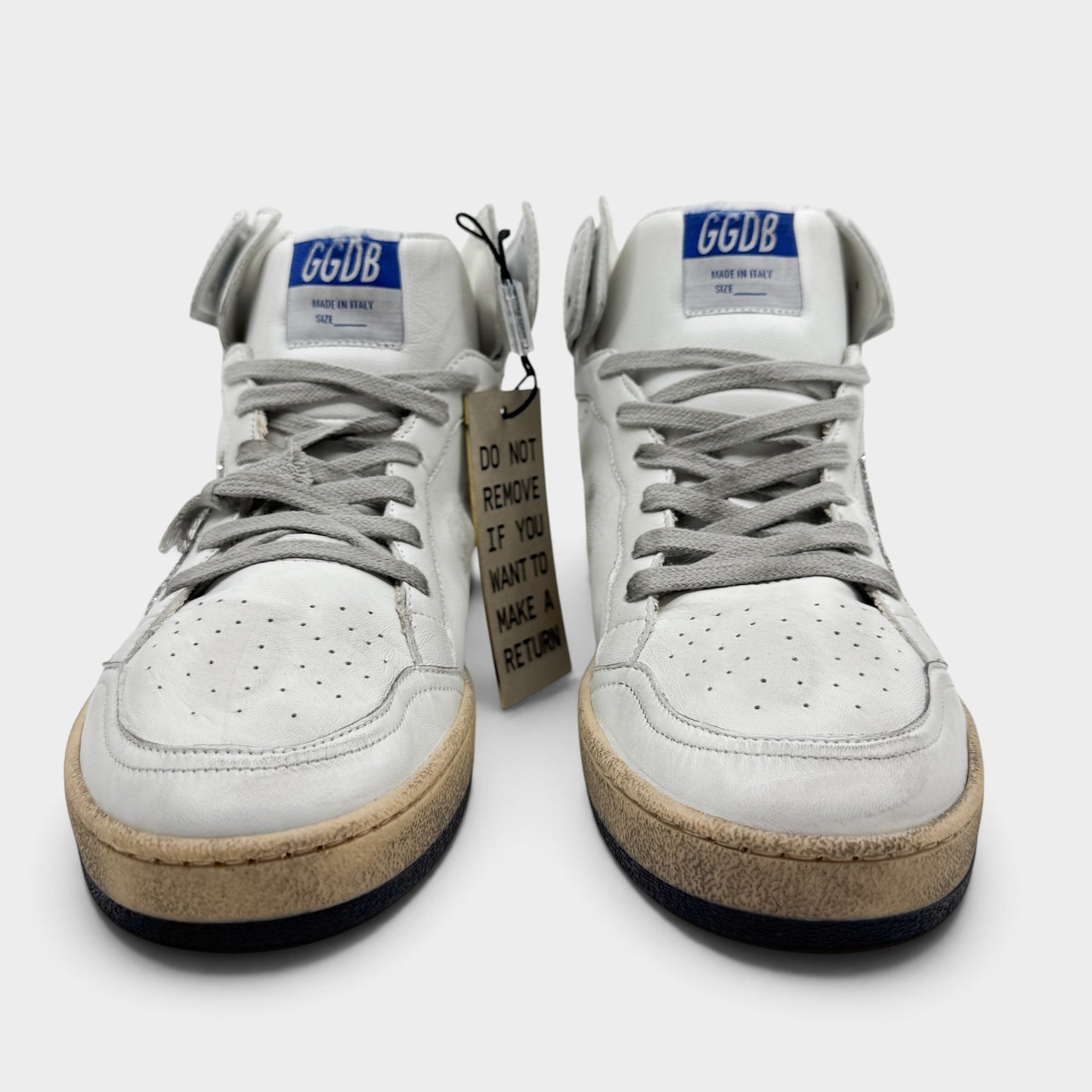 Golden Goose Sky Star White Silver Glitter High Top Leather Sneakers EU40 ~ AU9.5 [NEW]