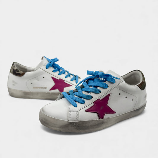 Golden Goose Private EDT Super Star White Leather Distressed Sneakers EU37 ~ AU6