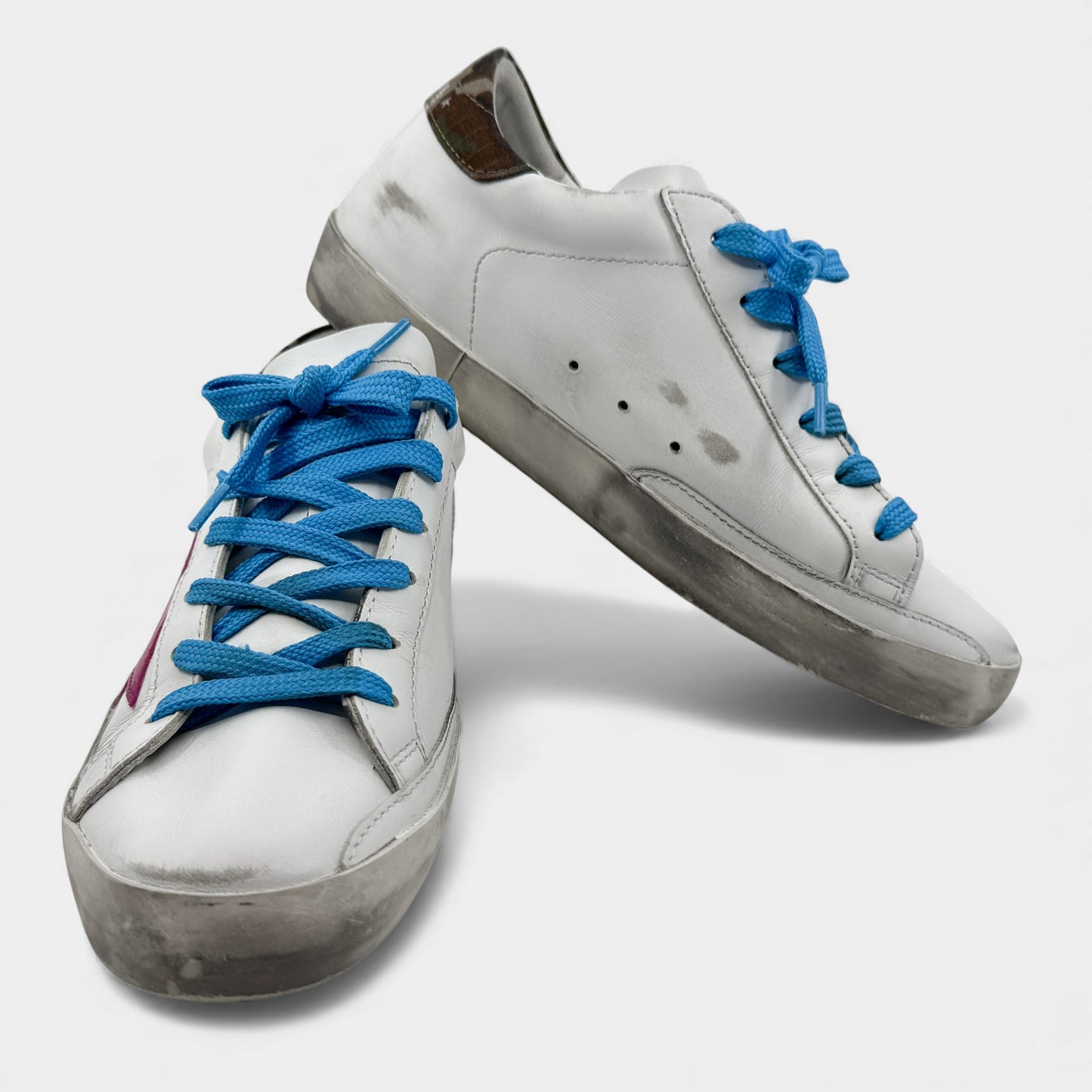 Golden Goose Private EDT Super Star White Leather Distressed Sneakers EU37 ~ AU6