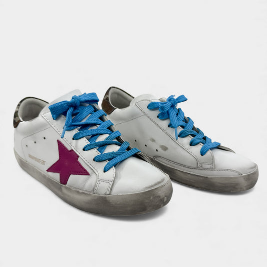 Golden Goose Private EDT Super Star White Leather Distressed Sneakers EU37 ~ AU6