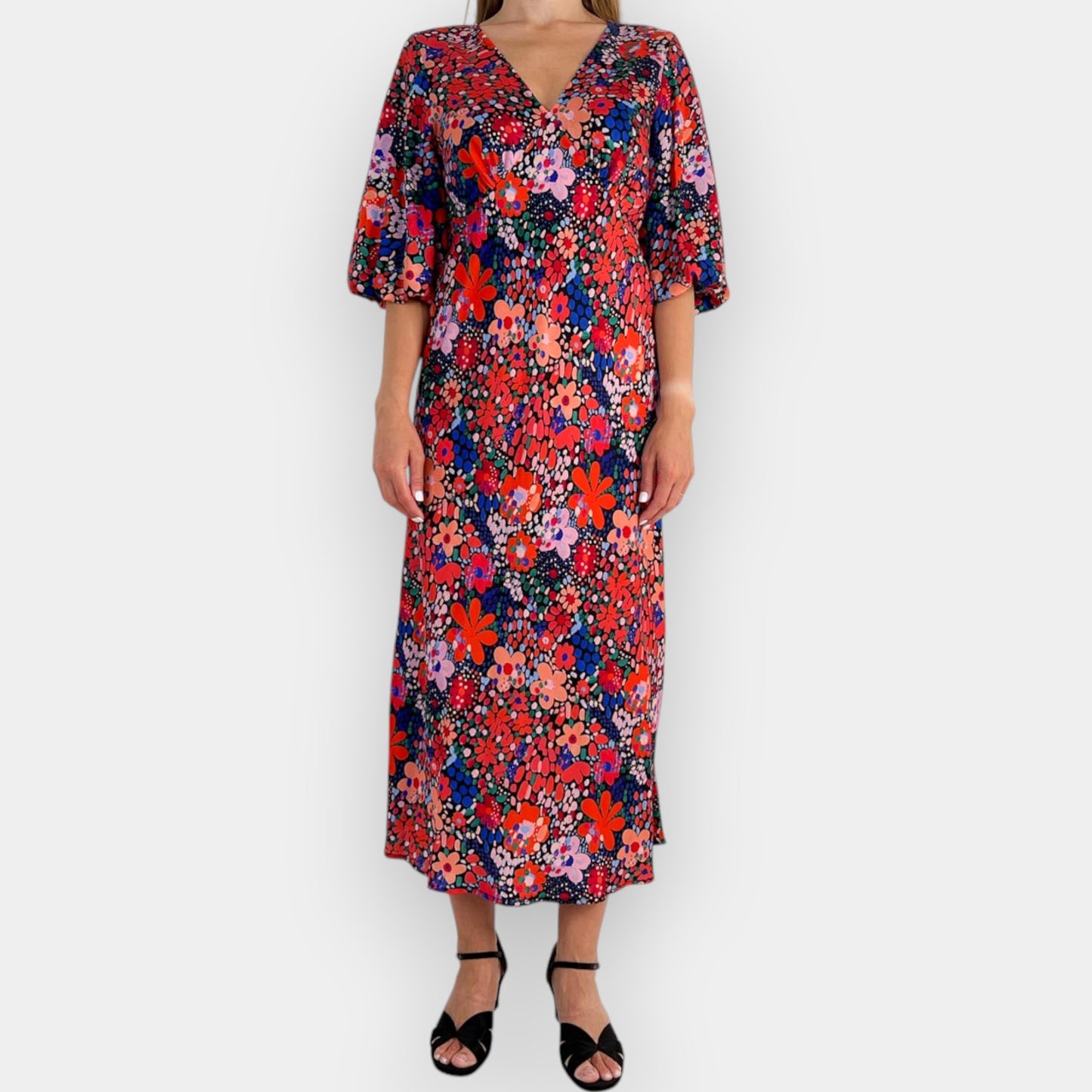 Gorman Red & Blue Floral Petal Dance Party Dress AU10 [NEW]