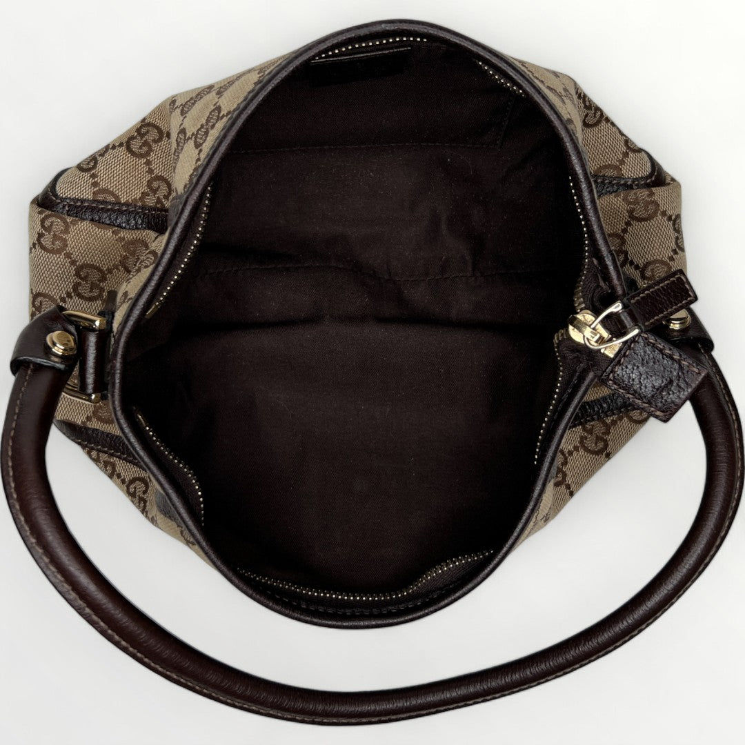 Gucci GG Brown Canvas & Leather Abbey D-Ring Bag