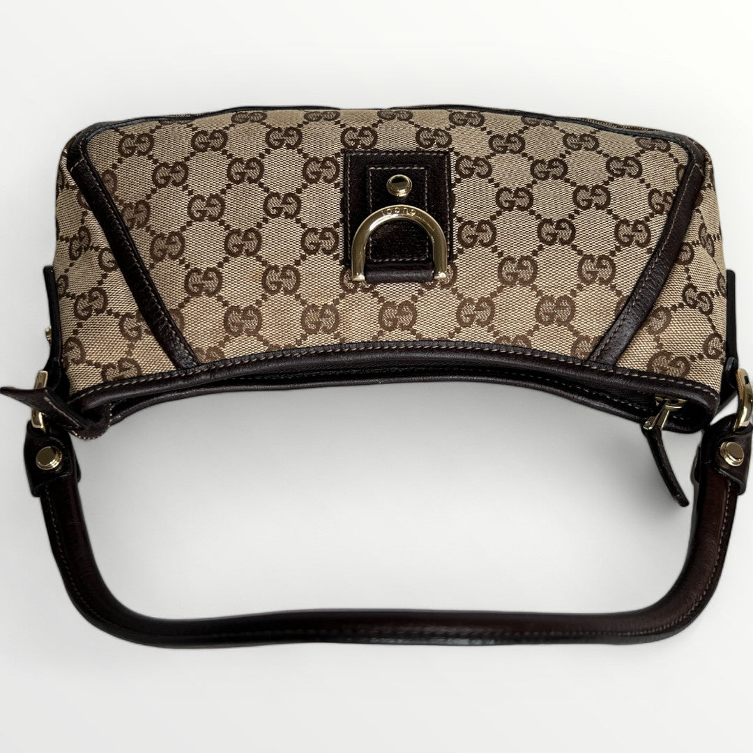 Gucci GG Brown Canvas & Leather Abbey D-Ring Bag