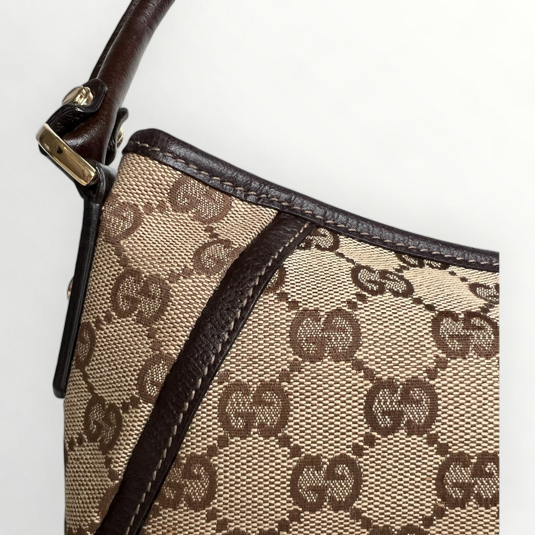 Gucci GG Brown Canvas & Leather Abbey D-Ring Bag