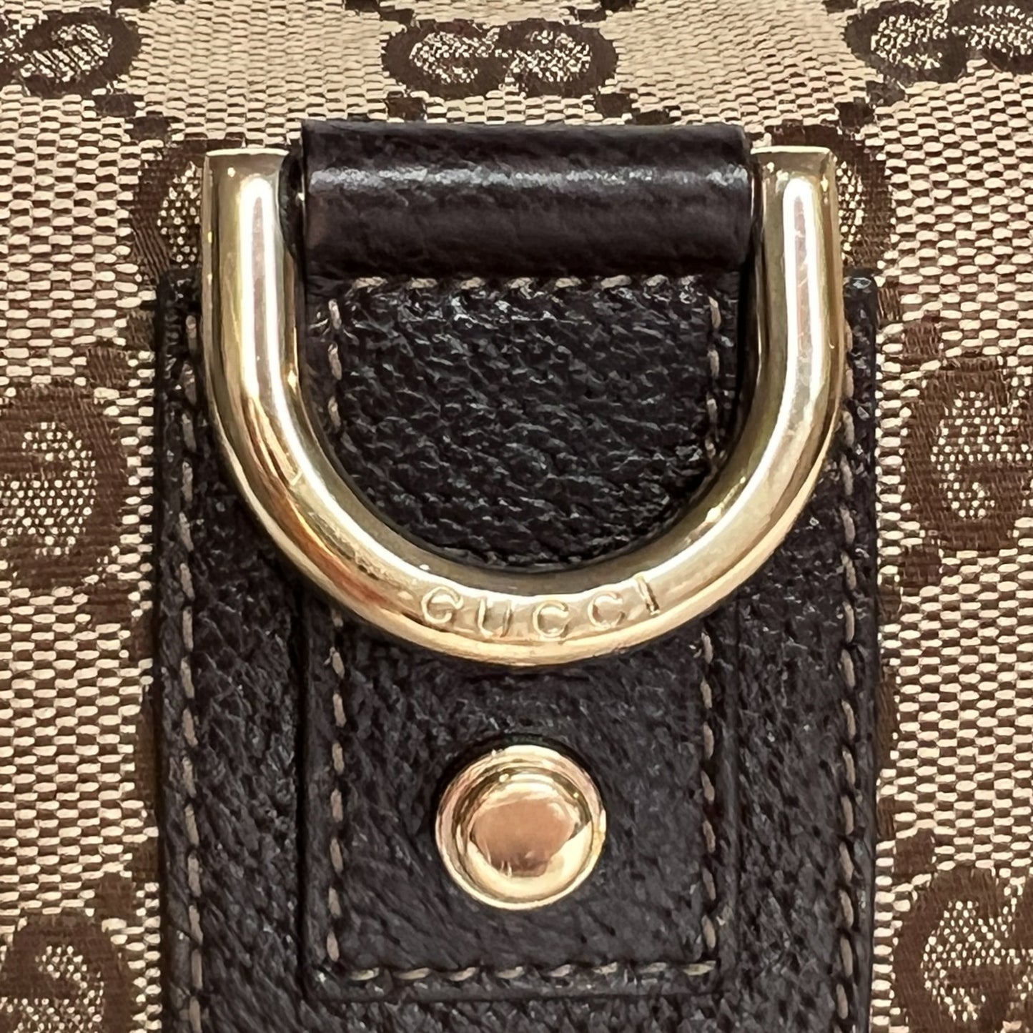 Gucci GG Brown Canvas & Leather Abbey D-Ring Bag