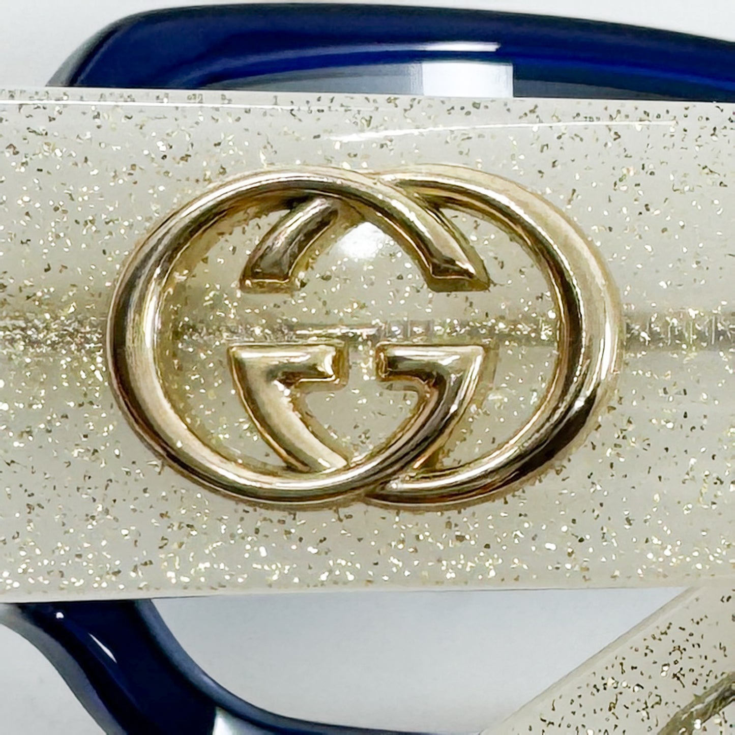 Gucci Vintage Blue Gold Rectangle Sunglasses [GG 2935/S]