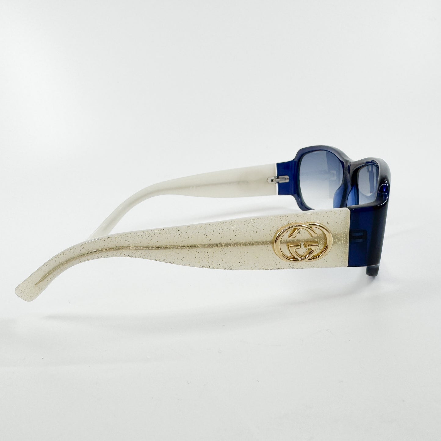 Gucci Vintage Blue Gold Rectangle Sunglasses [GG 2935/S]