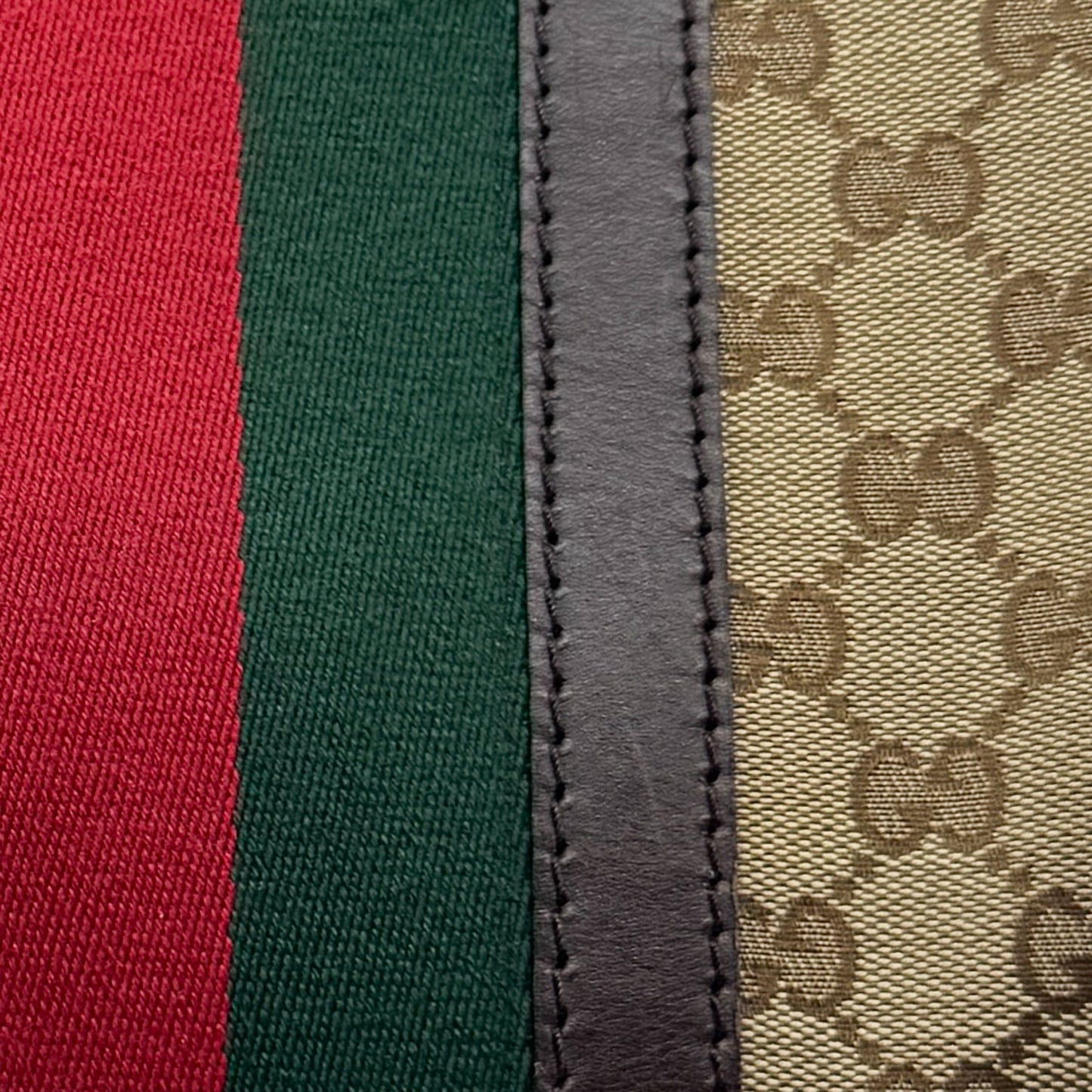 Gucci GG Canvas Leather Vintage Web Boston Bag