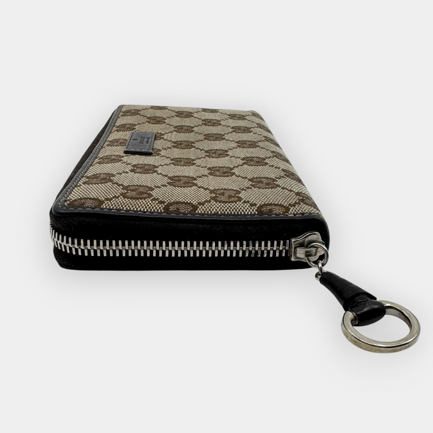 Gucci GG Brown Logo Canvas Zip Around Long Wallet [224246]