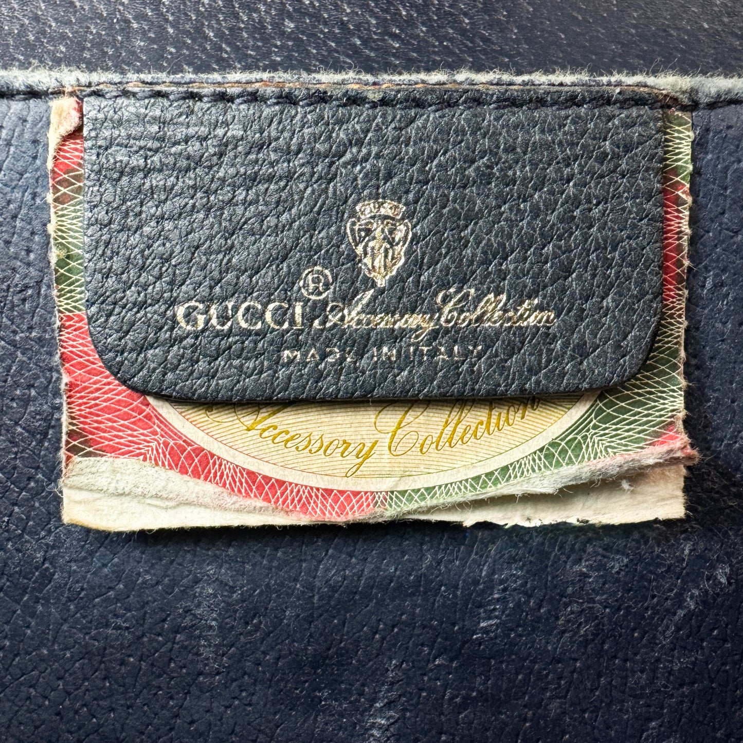 Gucci Vintage Ophidia Beige Navy Blue GG Monogram Logo Clutch Bag