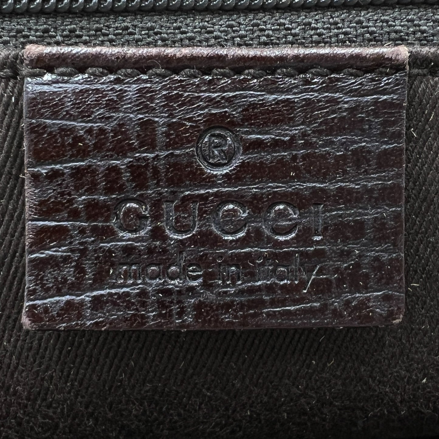 Gucci GG Canvas & Leather Trim Gathered Shoulder Handbag