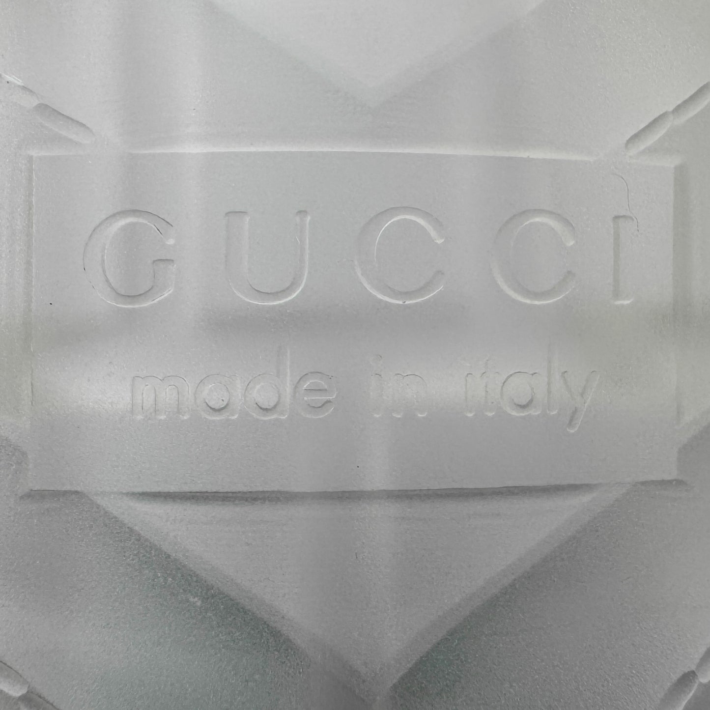 Gucci Logo Transparent Rubber Block Heel Slide Mule Shoes EU38 ~ AU7