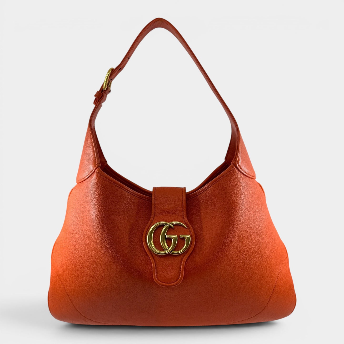 Gucci Deep Orange Leather Aphrodite Shoulder Bag