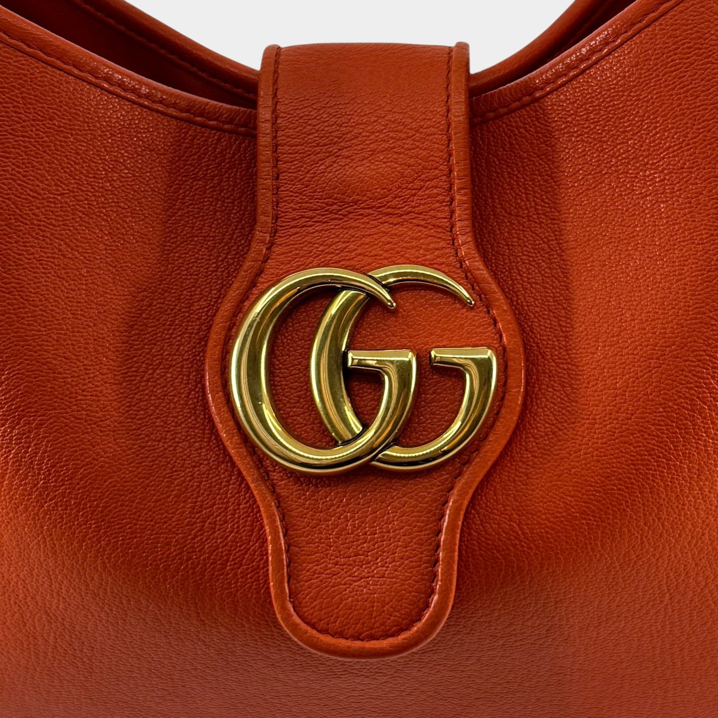 Gucci Deep Orange Leather Aphrodite Shoulder Bag
