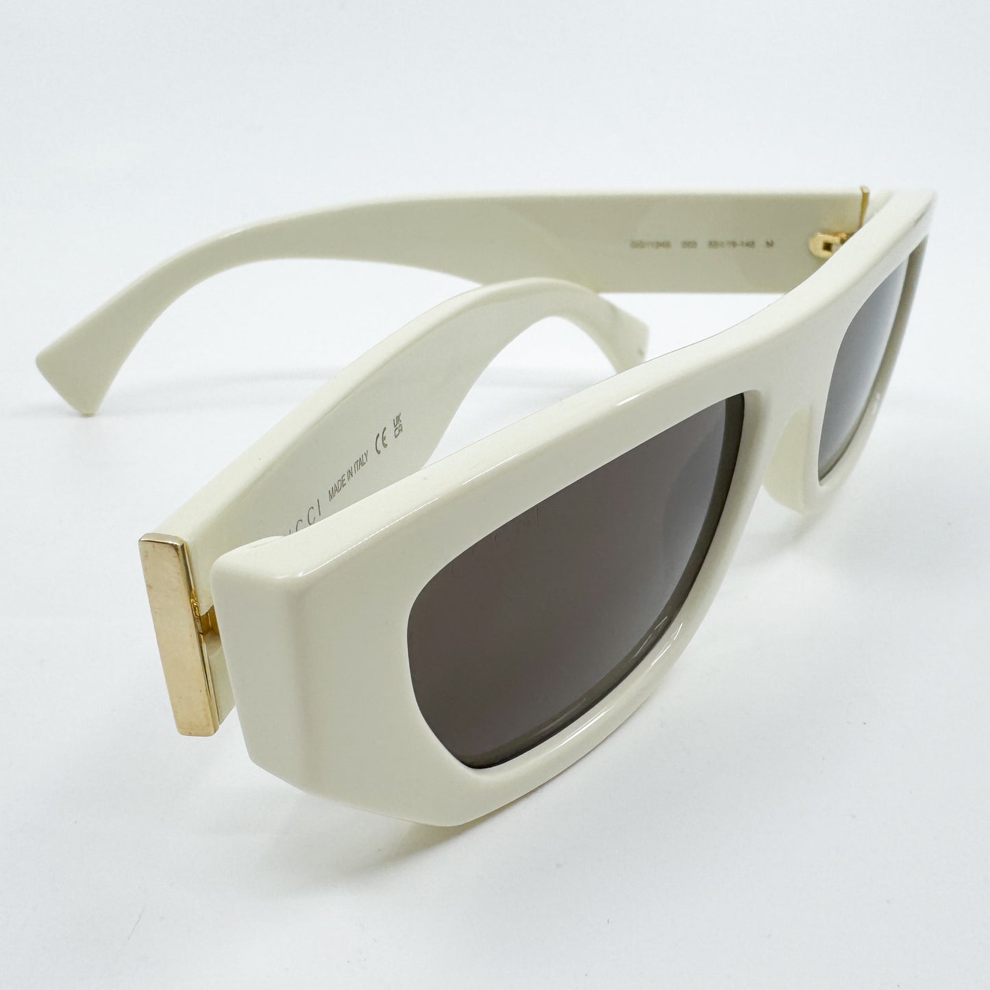 Gucci Cream Rectangle Sunglasses Unisex [GG1134S]