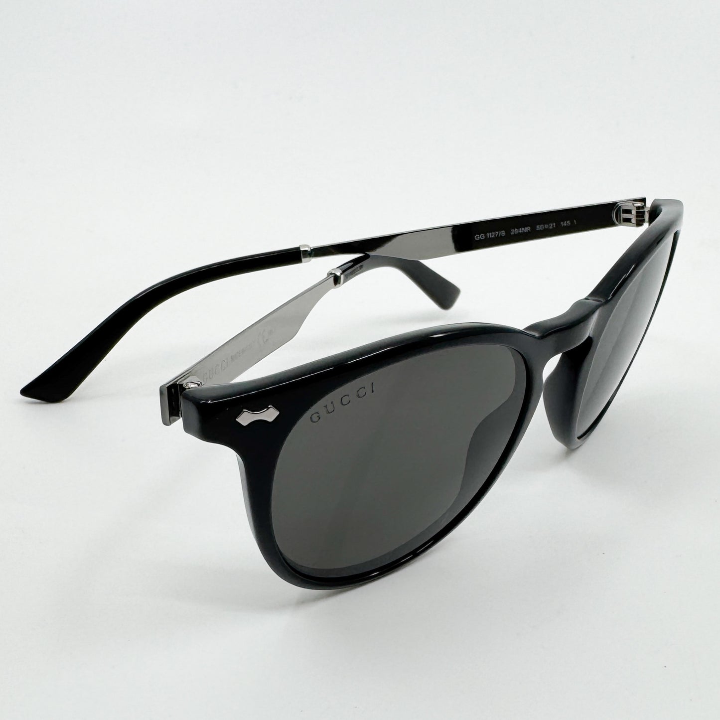 Gucci Black Round Unisex Sunglasses [GG1127S]