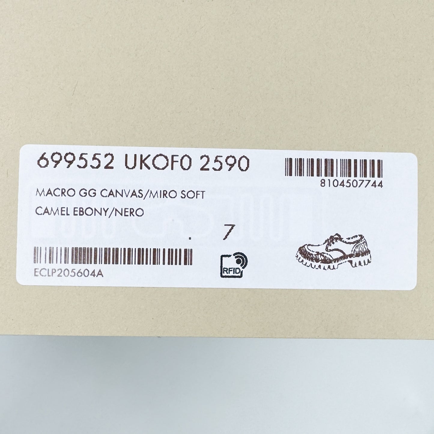 Gucci GG Maxi Supreme Camel Ebony Canvas Lace Up Shoes M7 ~ W9 ~ EU40