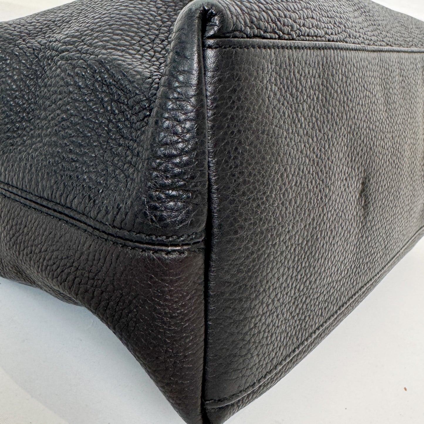 Gucci Soho Double Chain Black Leather Tote Handbag