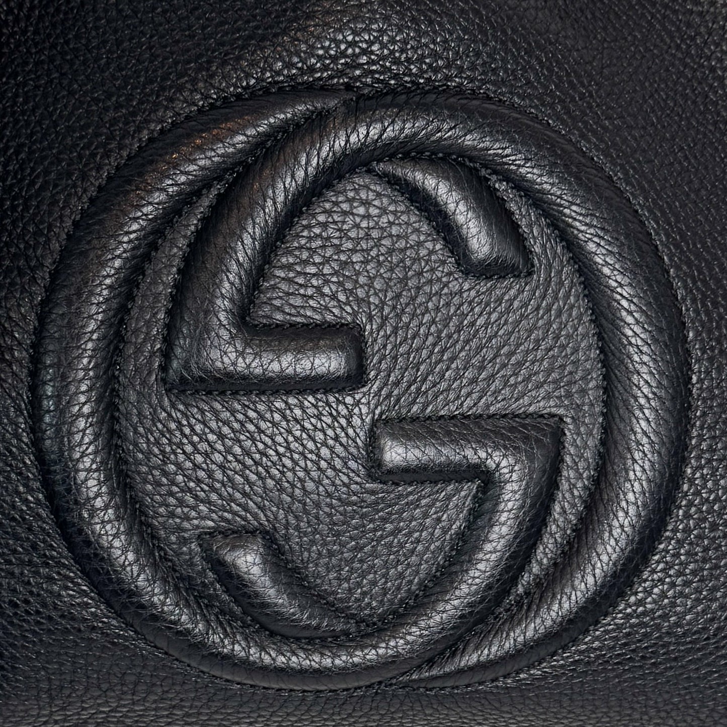 Gucci Soho Double Chain Black Leather Tote Handbag