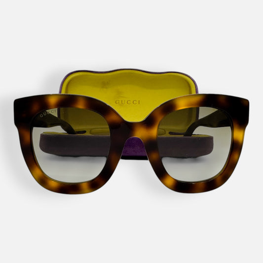 Gucci Tortoiseshell Brown Oversized Square Sunglasses [GG0208S]