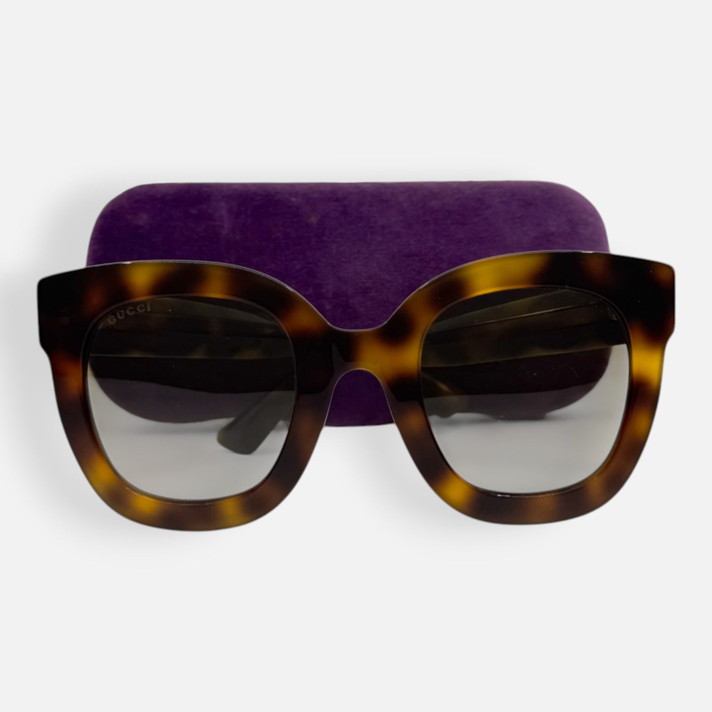 Gucci Tortoiseshell Brown Oversized Square Sunglasses [GG0208S]