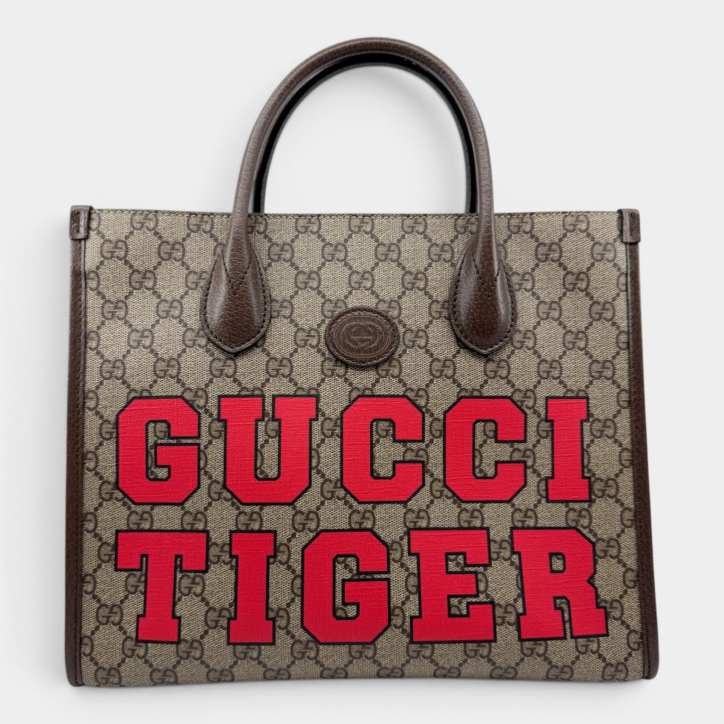 Gucci GG Supreme Canvas Tiger Print Tote Bag