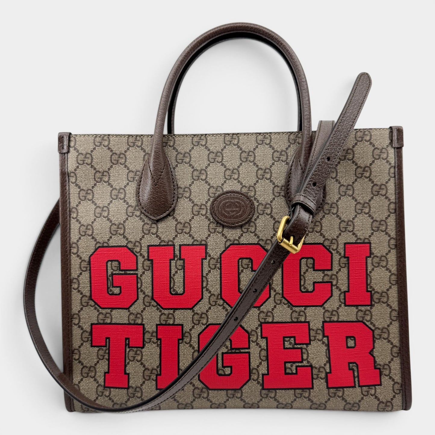 Gucci GG Supreme Canvas Tiger Print Tote Bag