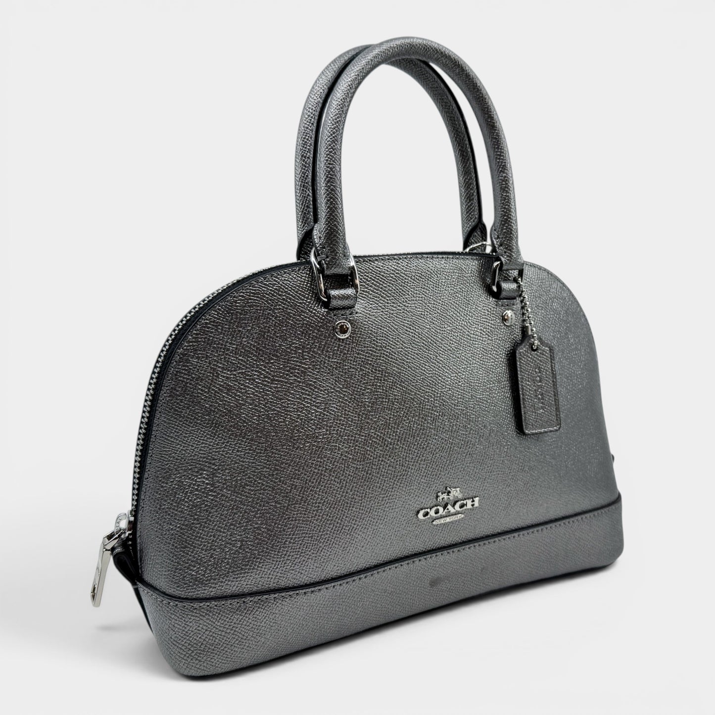 Coach Gunmetal Metallic Silver Mini Sierra Satchel Bag