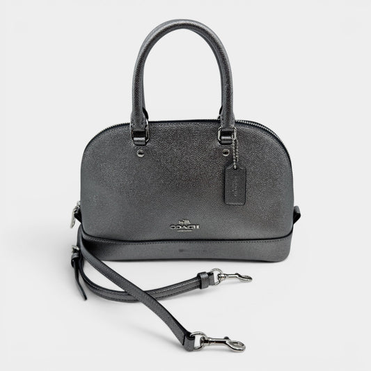 Coach Gunmetal Metallic Silver Mini Sierra Satchel Bag