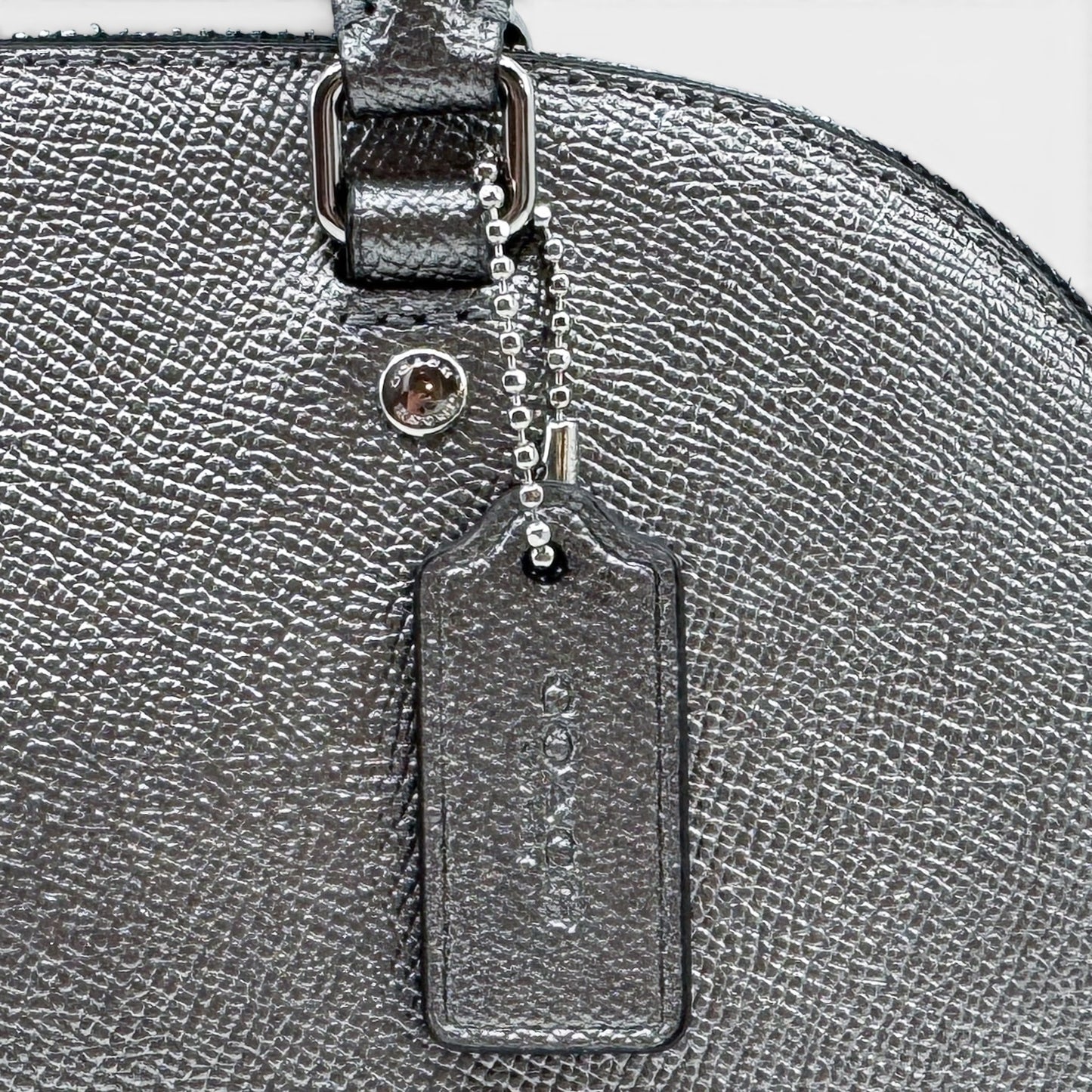 Coach Gunmetal Metallic Silver Mini Sierra Satchel Bag