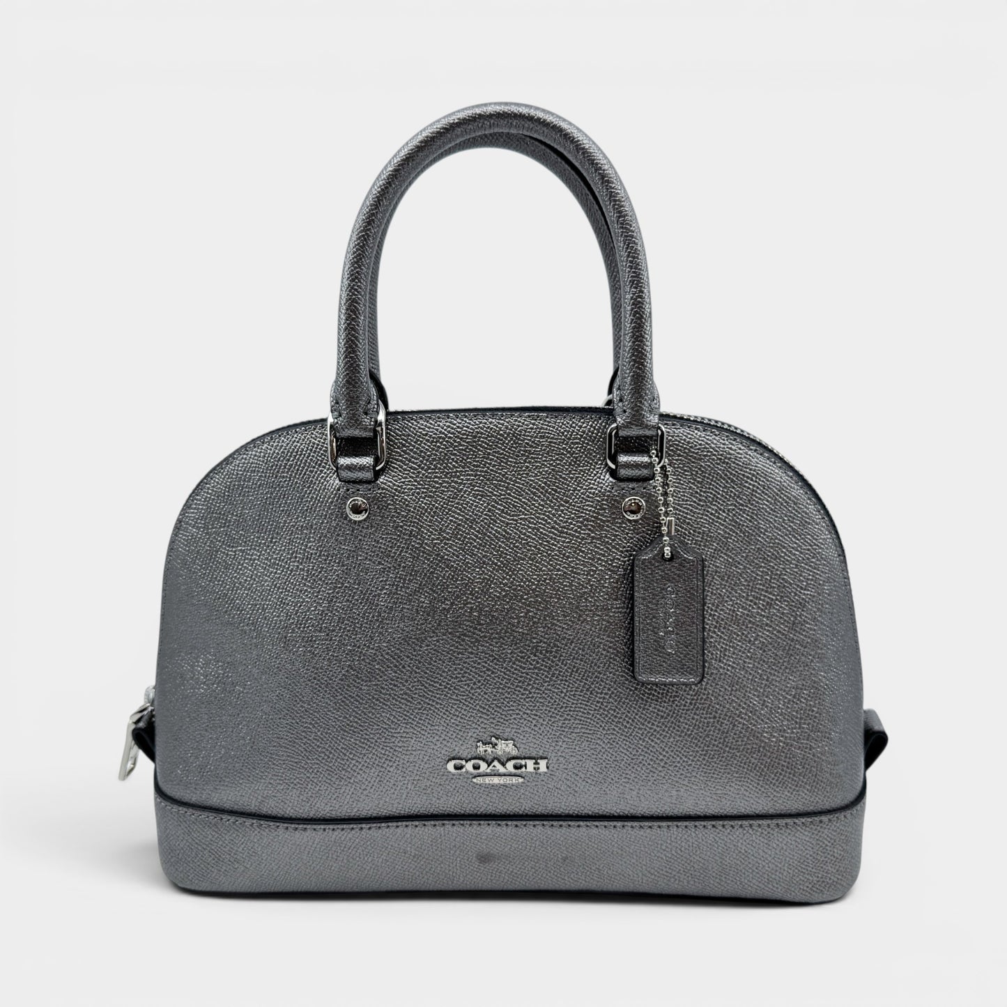 Coach Gunmetal Metallic Silver Mini Sierra Satchel Bag