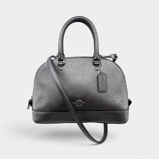 Coach Gunmetal Metallic Silver Mini Sierra Satchel Bag