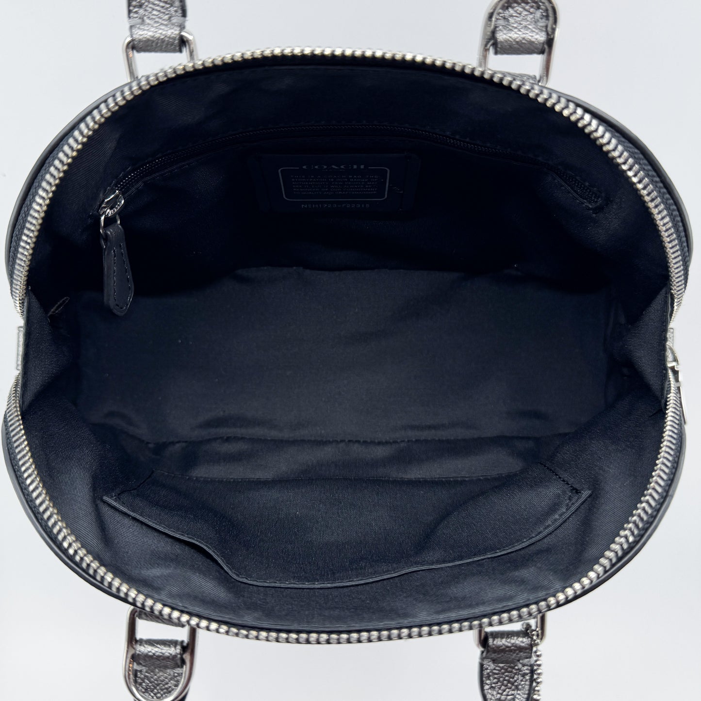 Coach Gunmetal Metallic Silver Mini Sierra Satchel Bag
