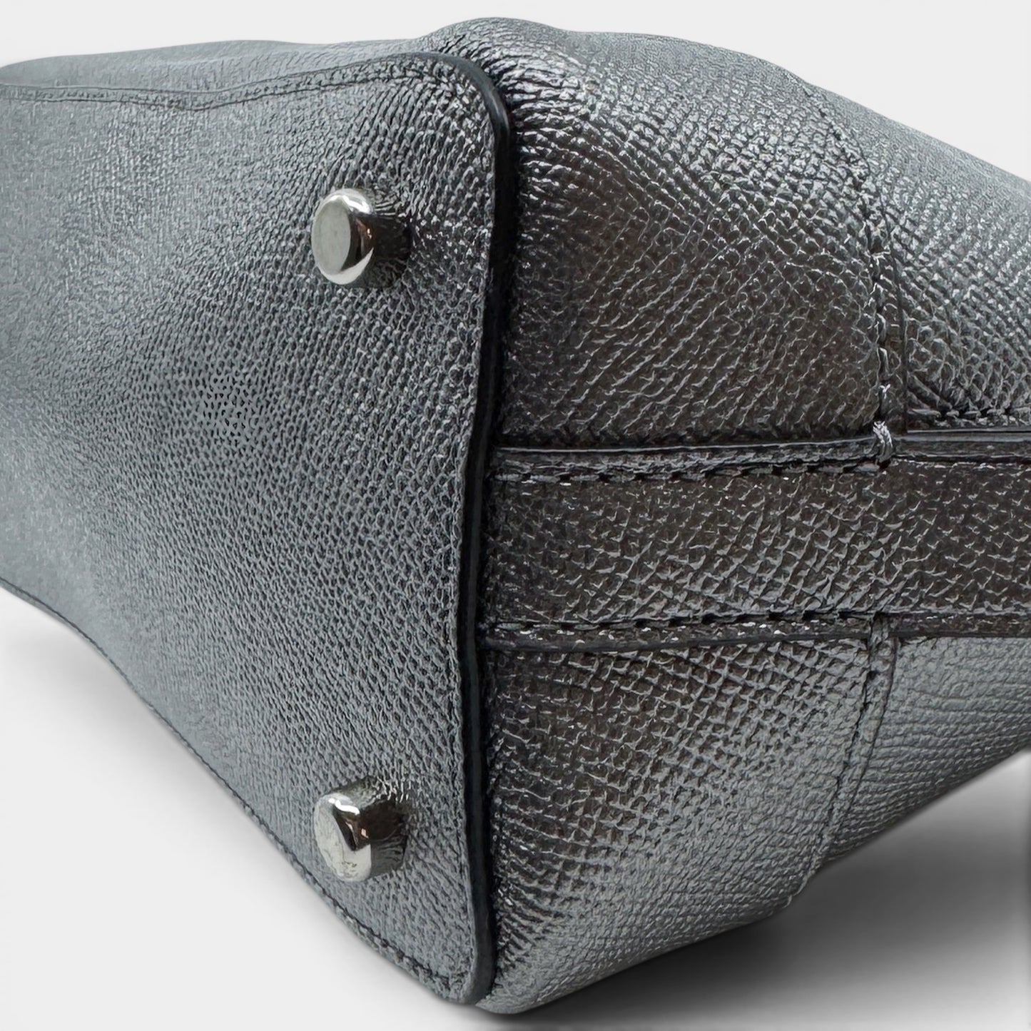 Coach Gunmetal Metallic Silver Mini Sierra Satchel Bag