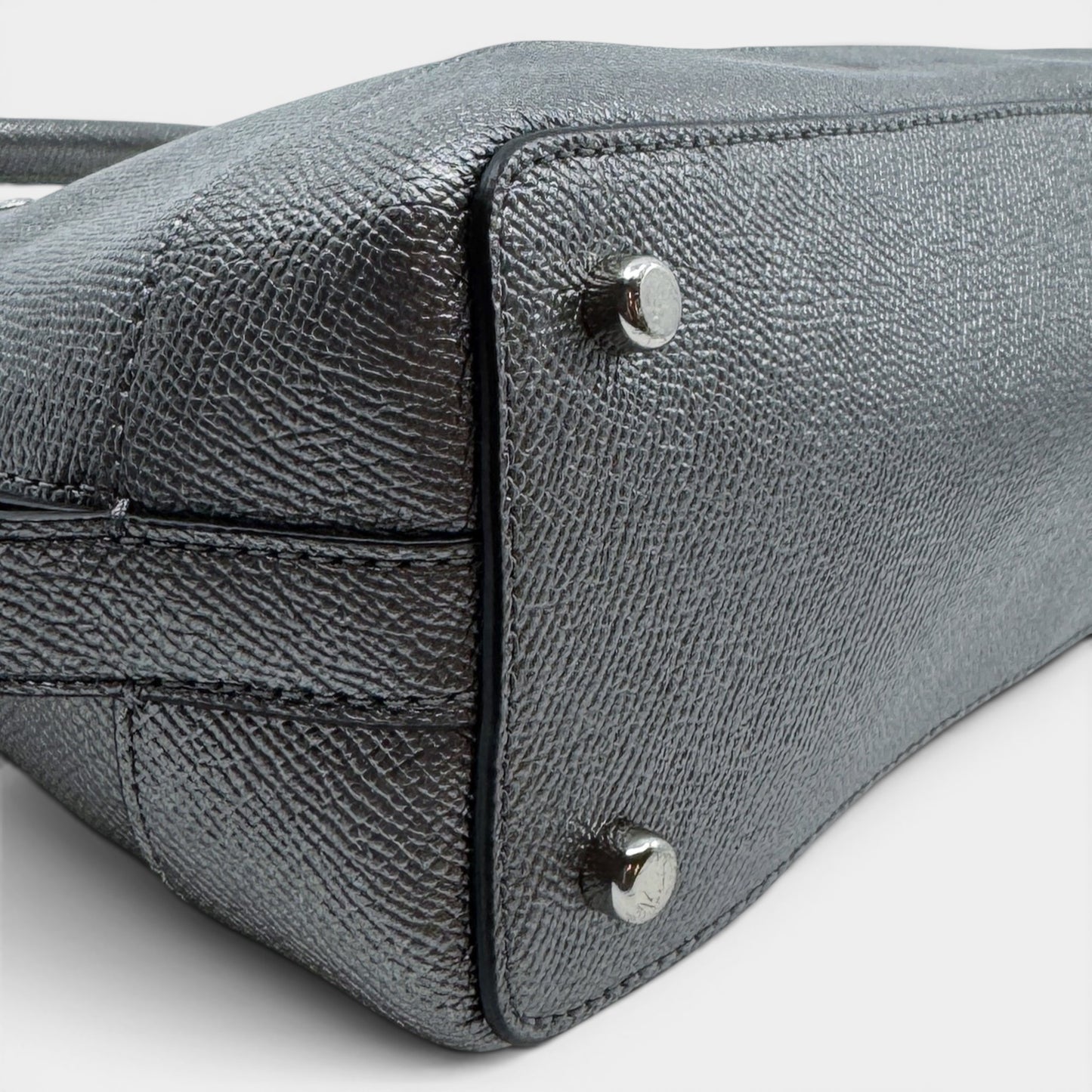 Coach Gunmetal Metallic Silver Mini Sierra Satchel Bag