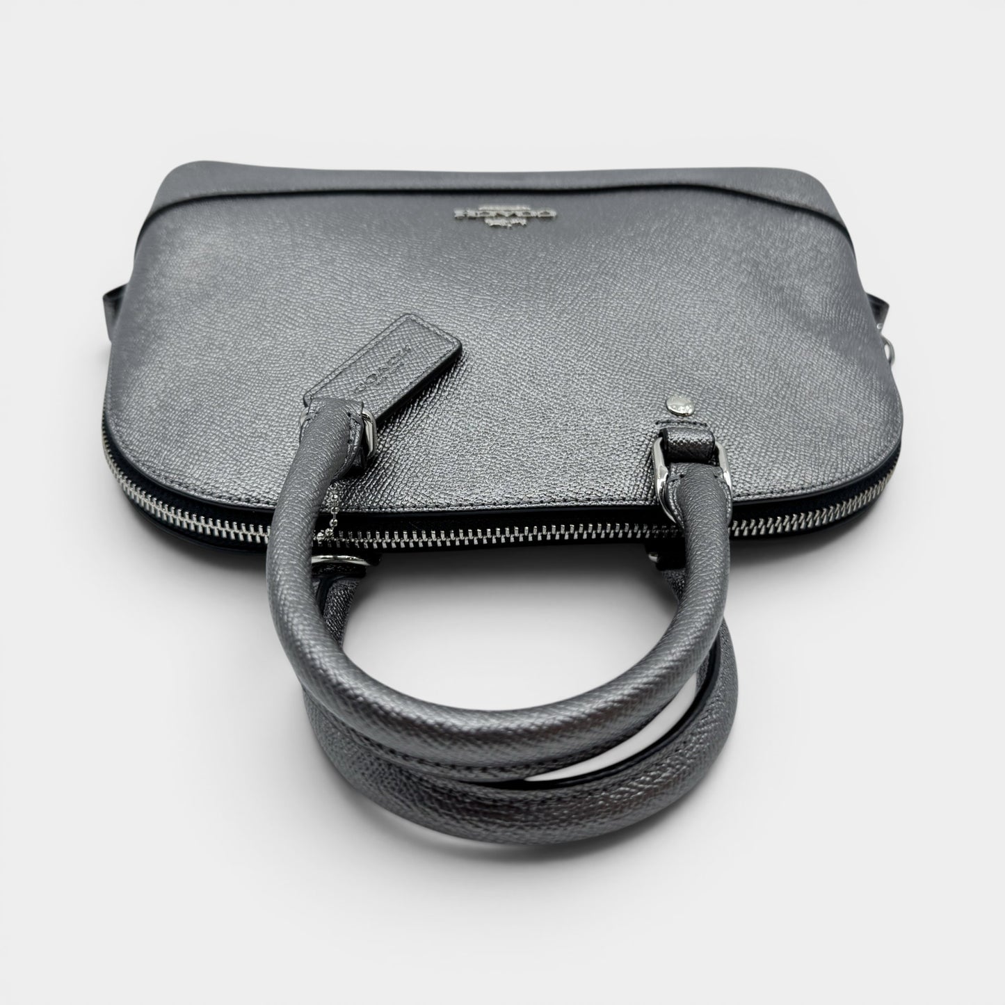 Coach Gunmetal Metallic Silver Mini Sierra Satchel Bag