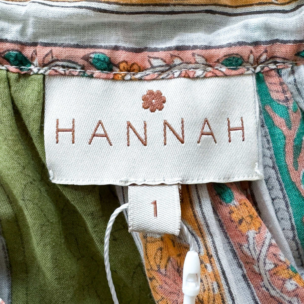 Hannah Artwear Green Orange Floral Cotton Frankie Dress 1 ~ AU8-10