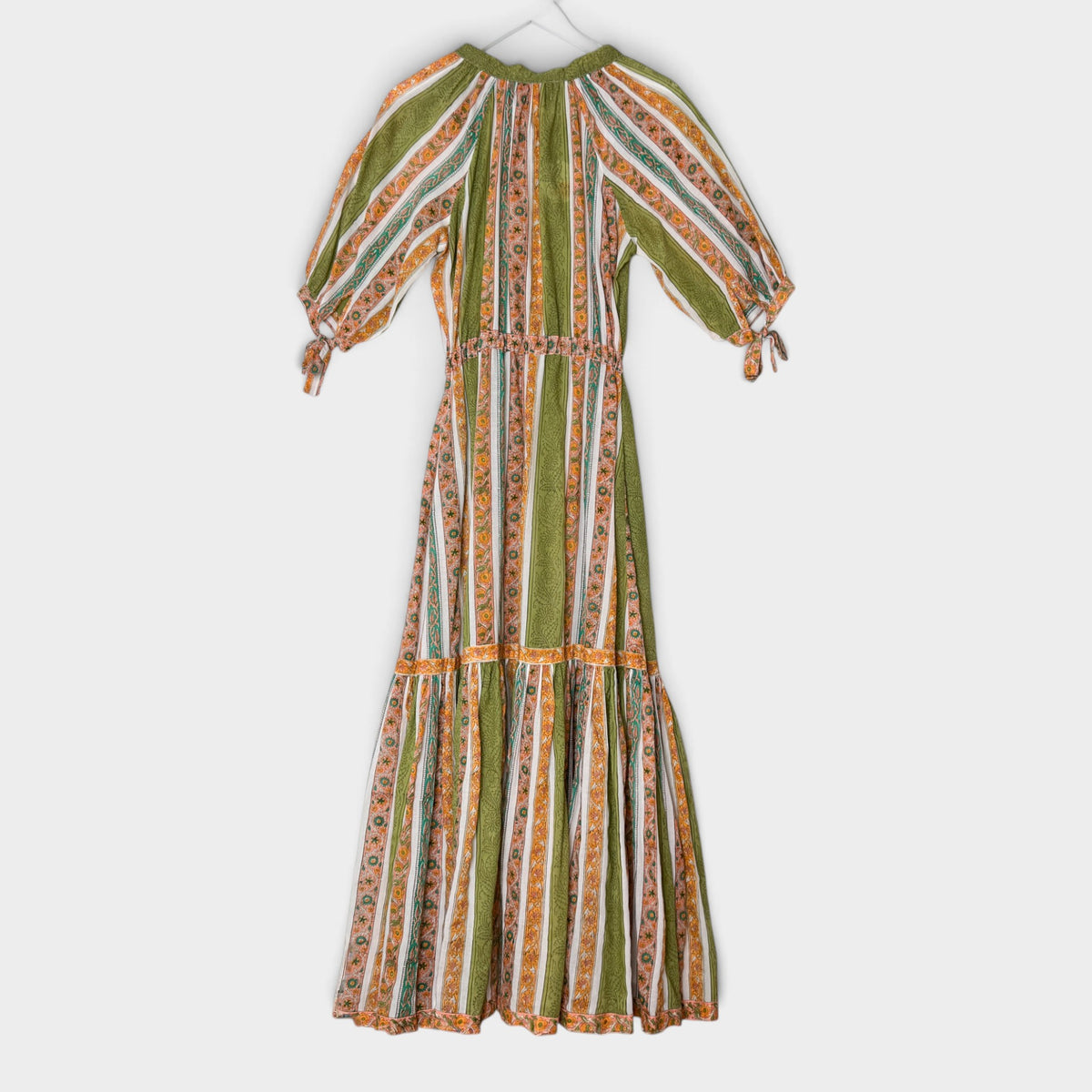 Hannah Artwear Green Orange Floral Cotton Frankie Dress 1 ~ AU8-10
