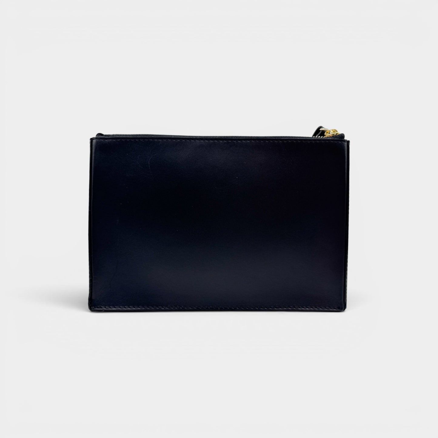 Helen Kaminski Black Leather Raffia Wristlet Clutch Bag