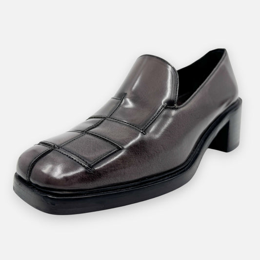 Hereu Guera Brown Leather Interwoven Loafers Shoes EU40 ~ AU9