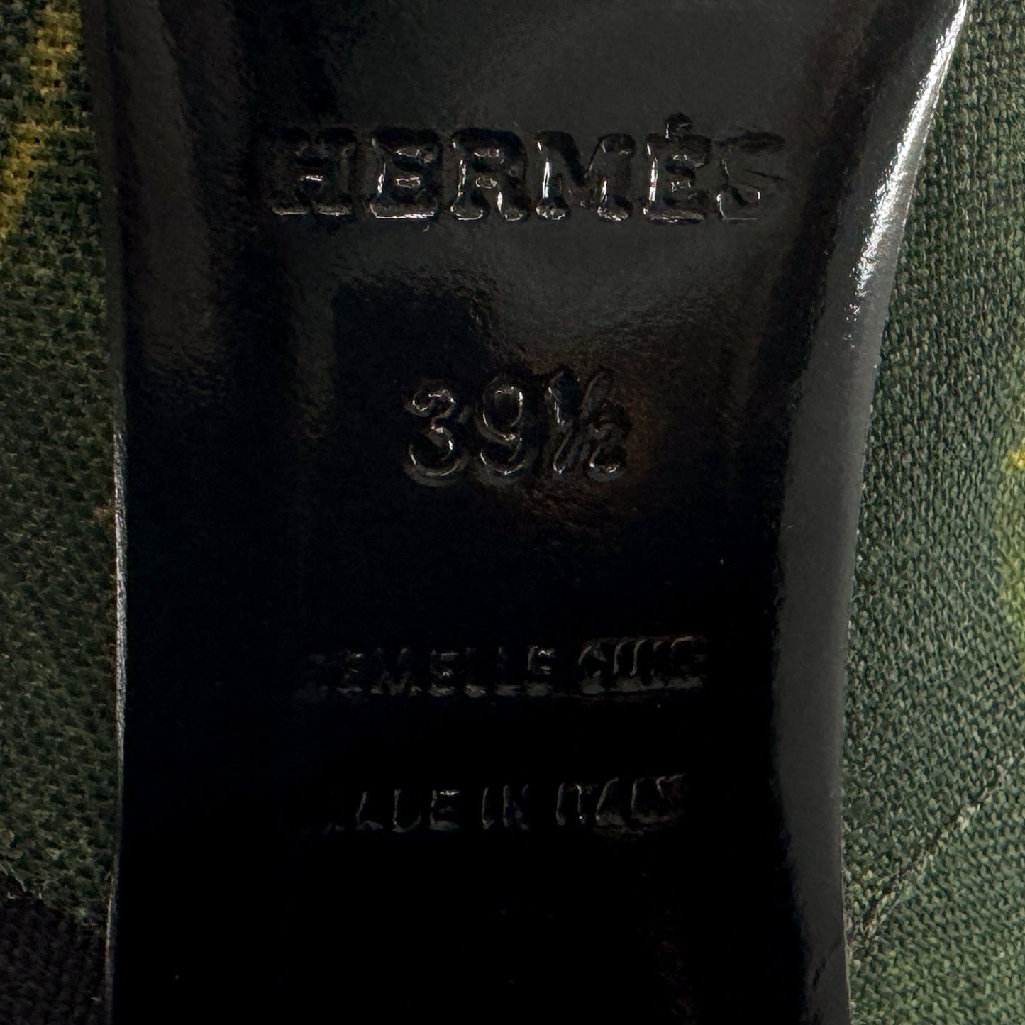 Hermès Green Floral Linen & Leather Lined Long Boots EU39.5 ~ AU8.5