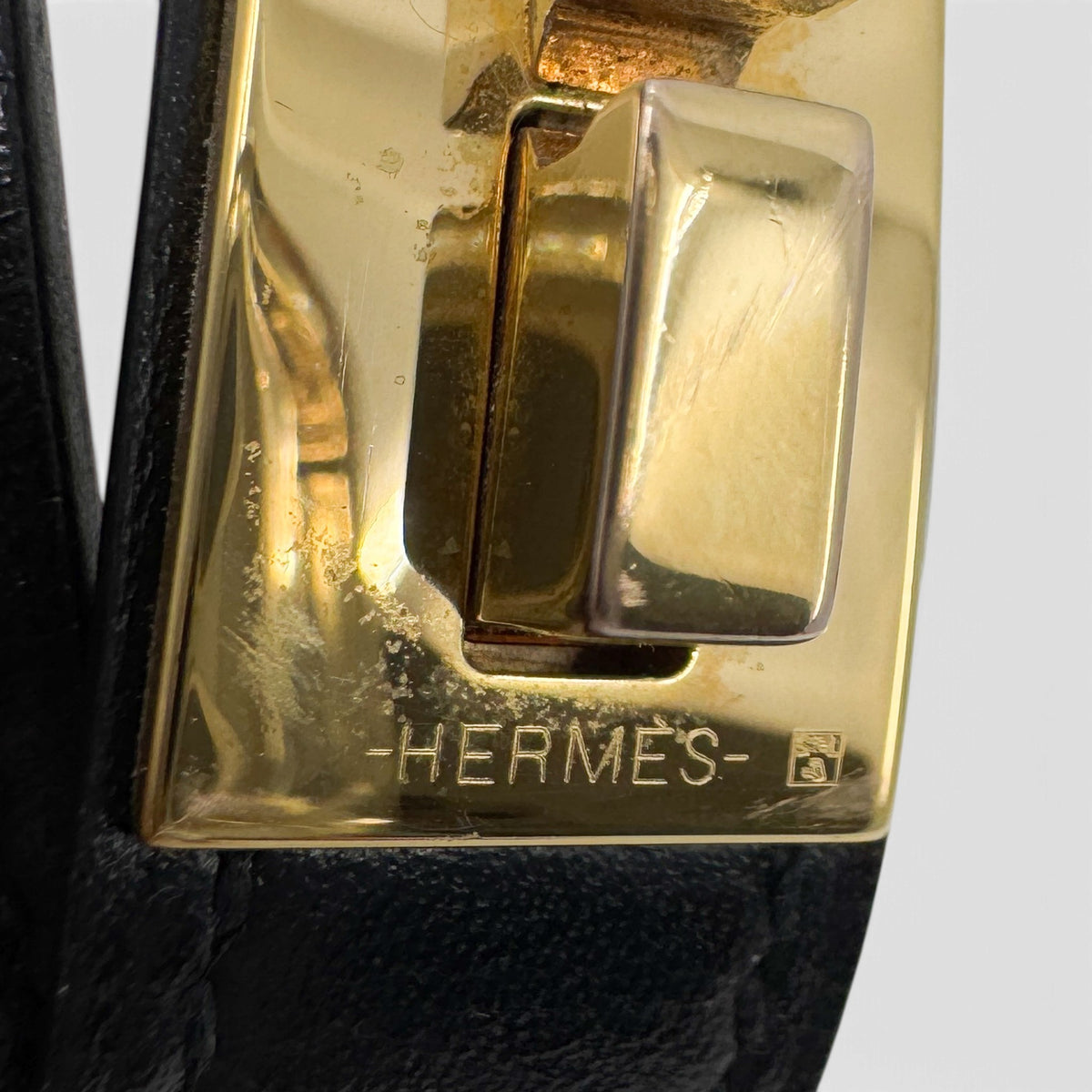Hermes Behapi Double Tour Black Leather Gold H Clasp Wrap Bracelet