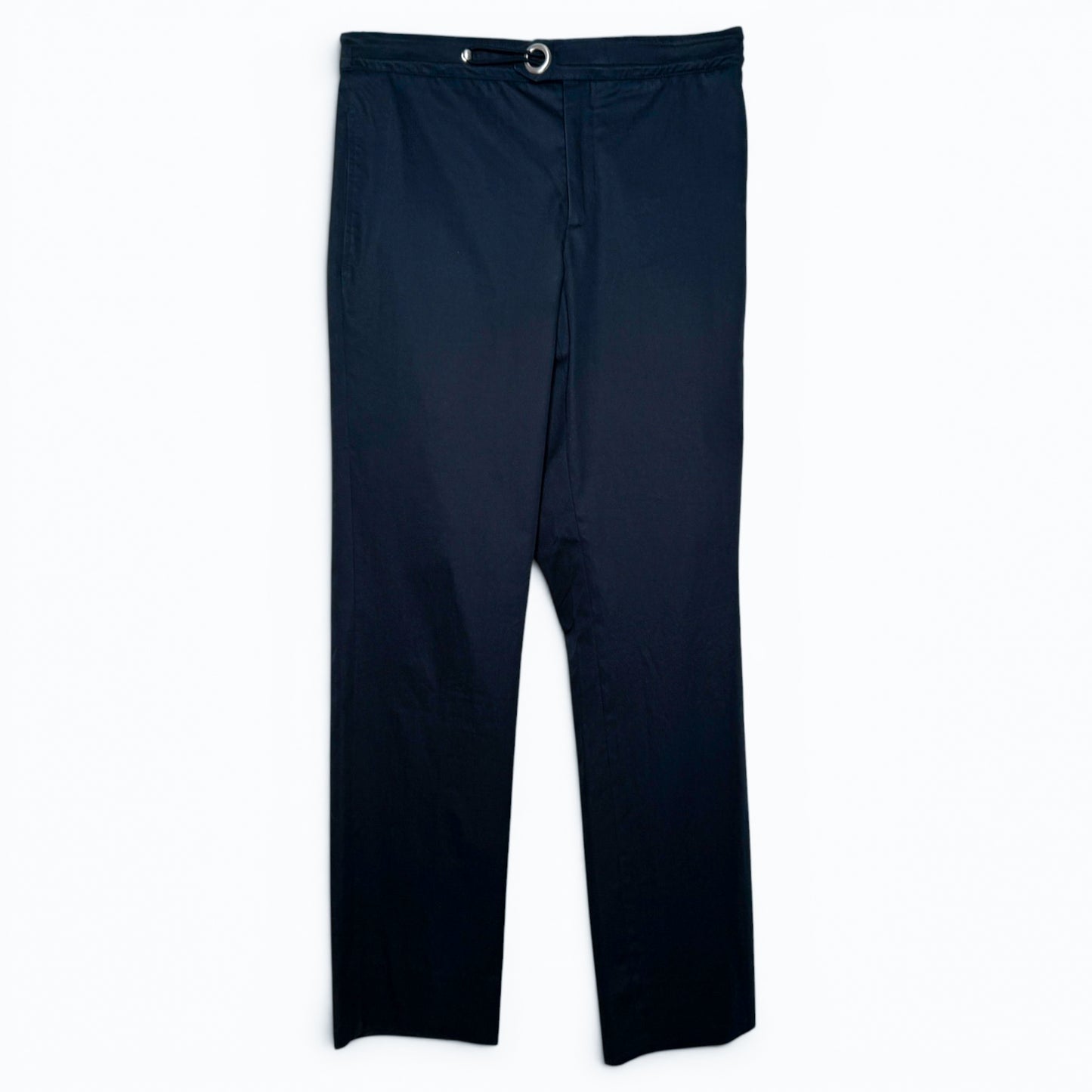 Hermès Dark Navy Blue Cotton Gabardine Casual Pants EU40 ~ US6 ~ AU10