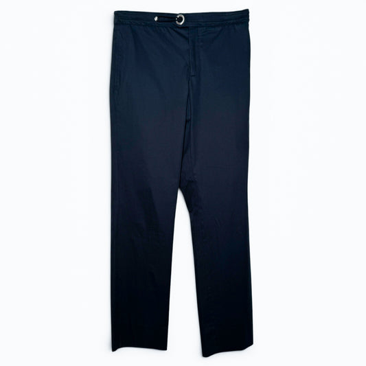Hermès Dark Navy Blue Cotton Gabardine Casual Pants EU40 ~ US6 ~ AU10