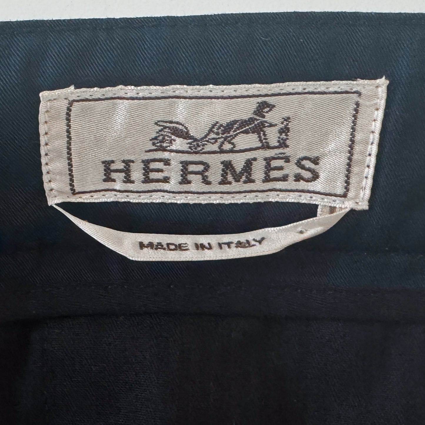 Hermès Dark Navy Blue Cotton Gabardine Casual Pants EU40 ~ US6 ~ AU10