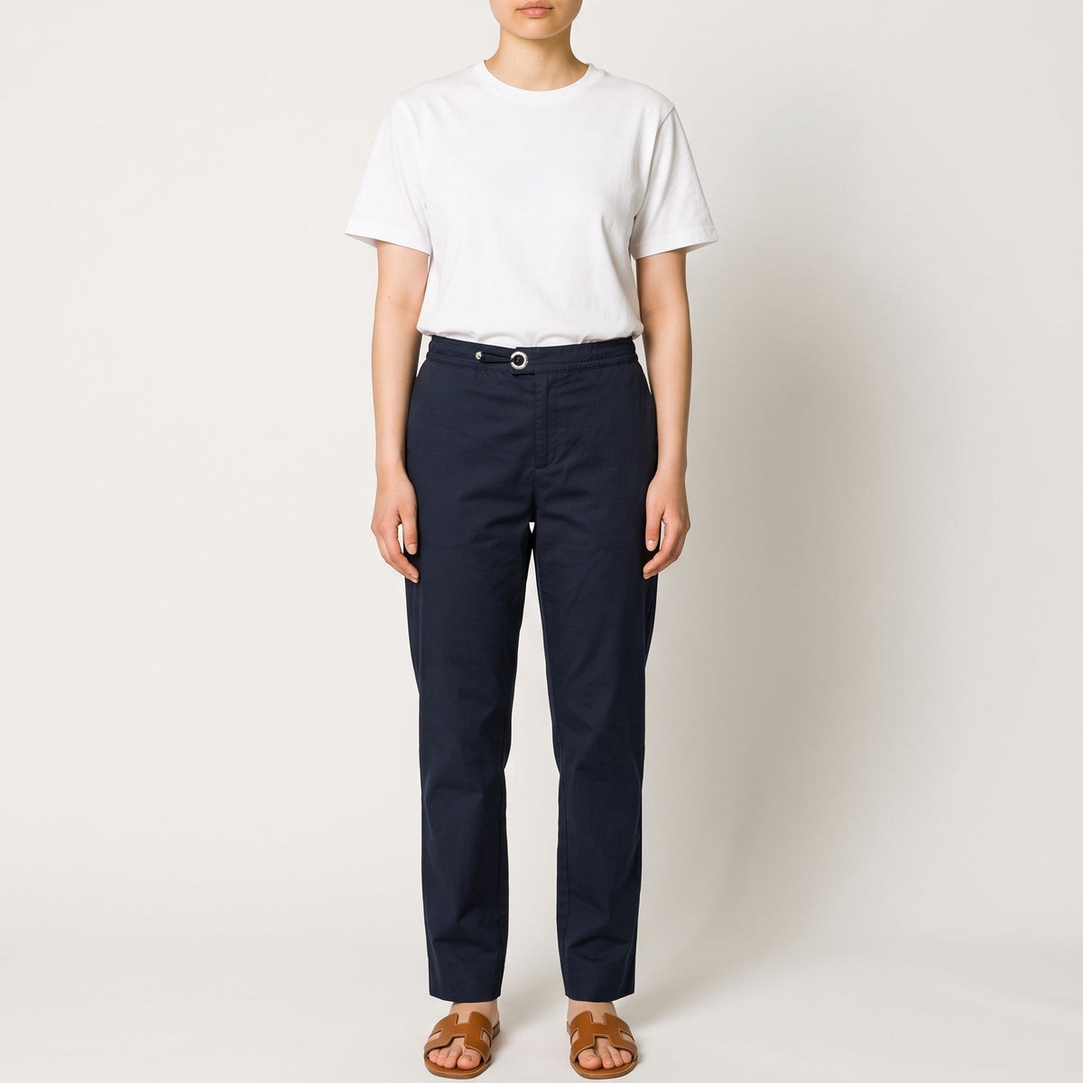 Hermès Dark Navy Blue Cotton Gabardine Casual Pants EU40 ~ US6 ~ AU10