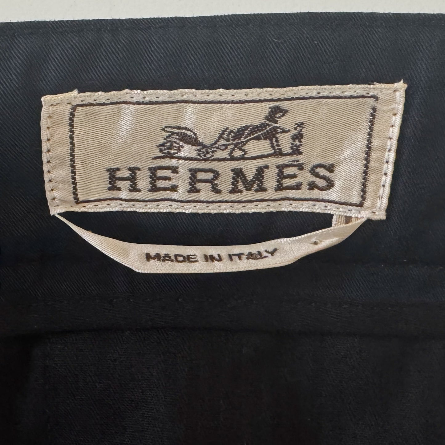 Hermès Dark Navy Blue Cotton Gabardine Casual Pants EU40 ~ US6 ~ AU10