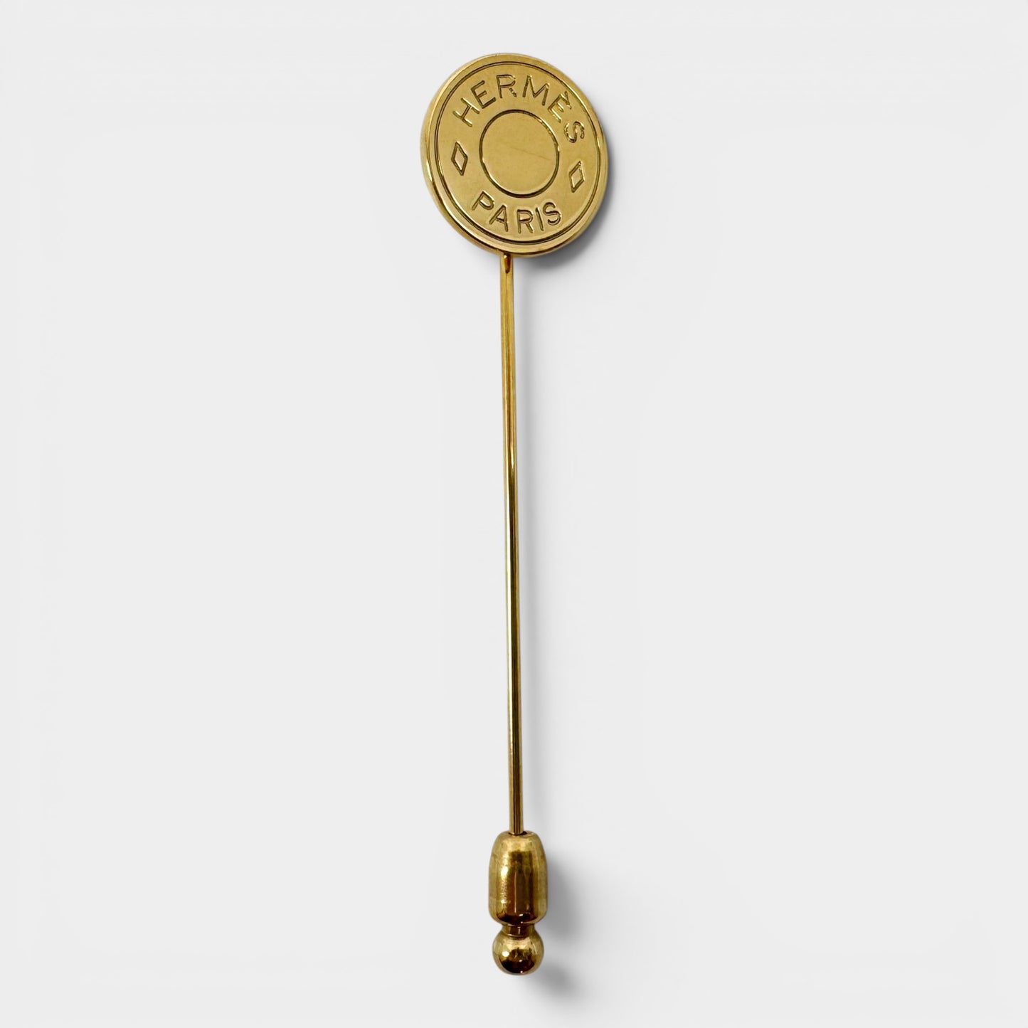 Hermès Clou de Selle Gold-Plated Stick Pin Brooch