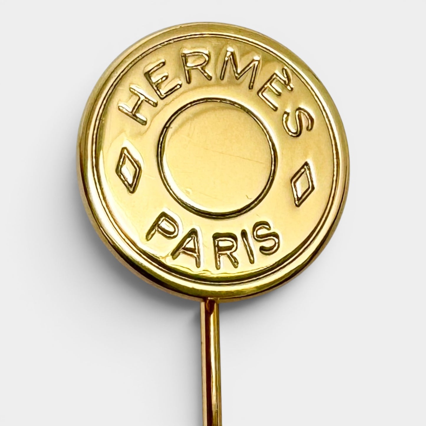 Hermès Clou de Selle Gold-Plated Stick Pin Brooch